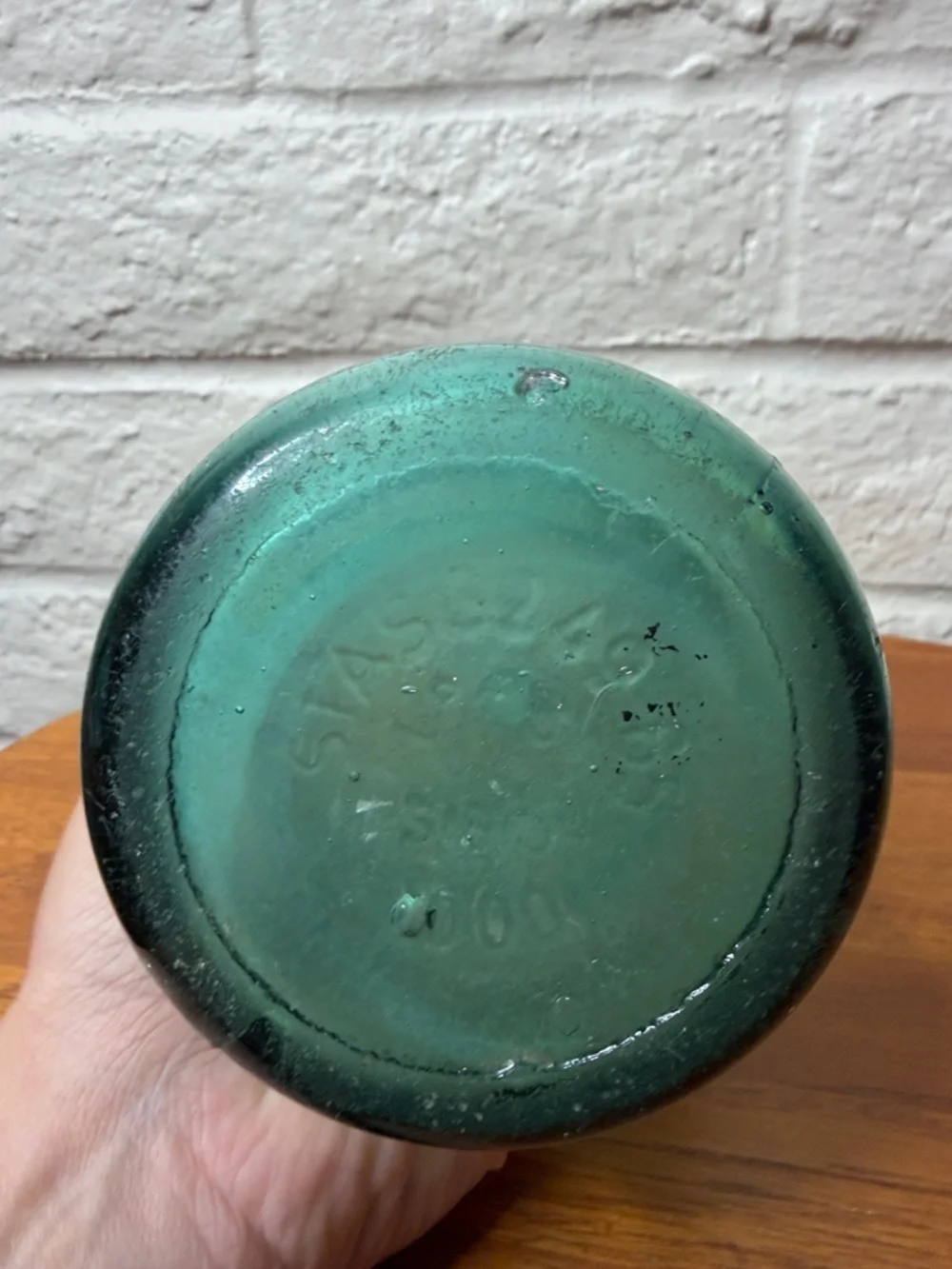 Vintage Glass Seltzer Bottle Farmhouse Decor Green